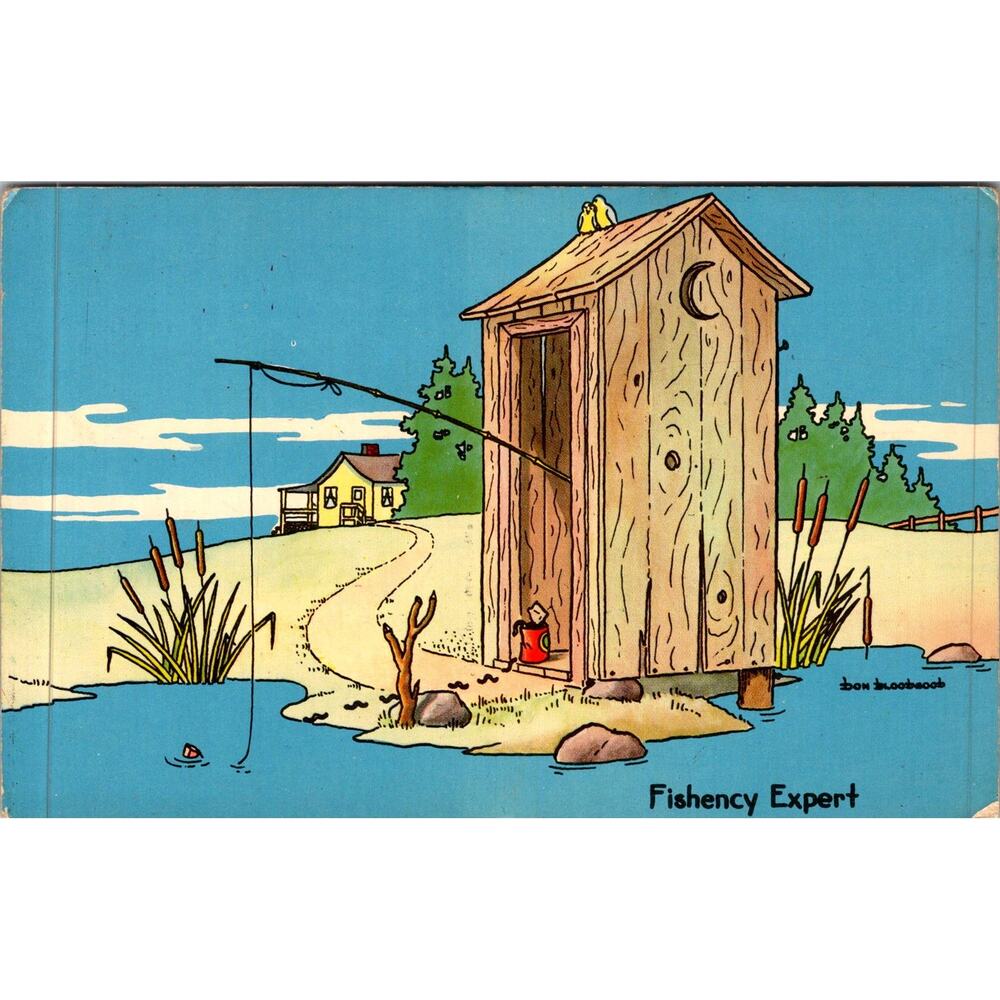 Fishency Expert In Colorful Illustration Vintage Postcard SP17-27